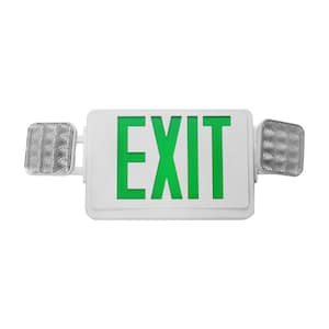 ECL1 Integrated LED White with Green Lettering Emergency Exit Sign with Remote Capability