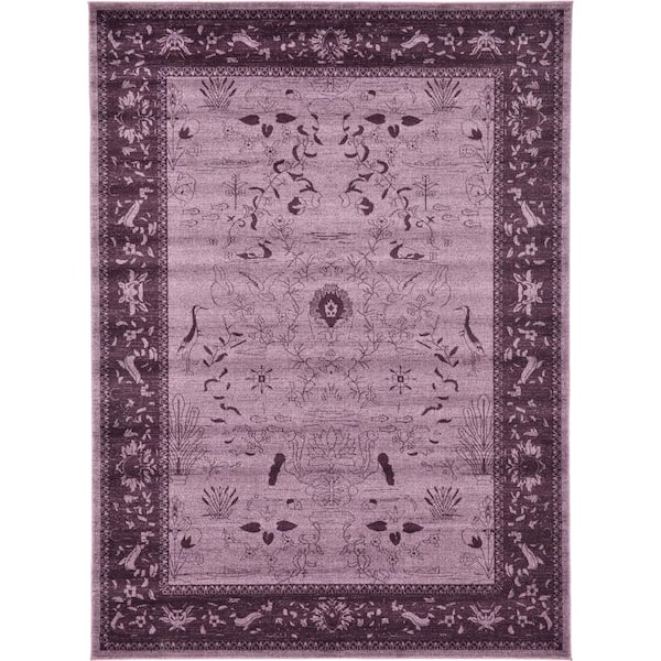 Unique Loom La Jolla Floral Violet 8' 0 x 11' 0 Area Rug