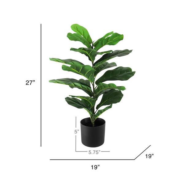 2.25 ft. Real Touch Artificial Fiddle Leaf Fig Tree in Pot 60484-GR - The  Home Depot