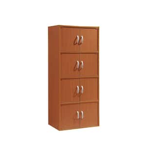 4-Shelf, 54 in. H Cherry Bookcase with Double Doors