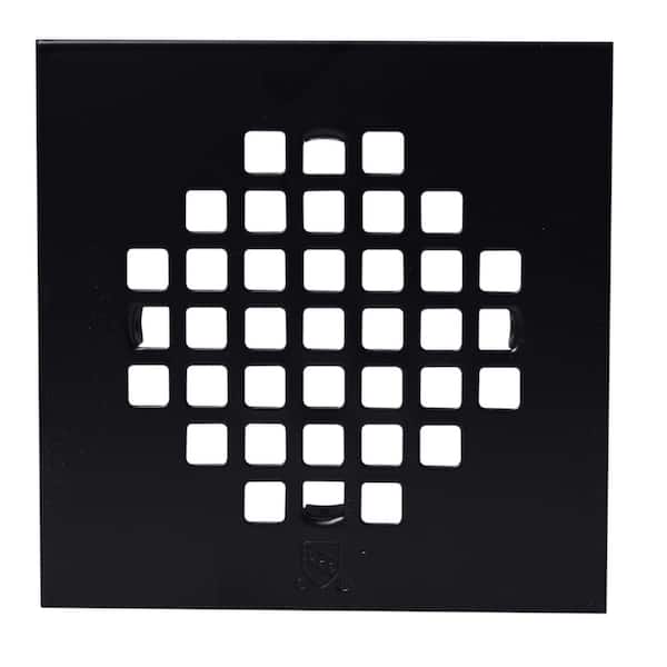 Westbrass 4-1/4 in. Square Grate Shower Drain Cover, Matte Black