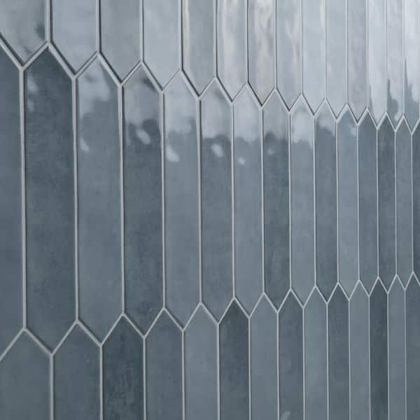 MSI Lakeview Denim Picket 2.5 in. x 13 in. Glossy Ceramic Wall