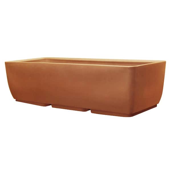 RTS Home Accents 36 in. x 15 in. Indoor/Outdoor Terra Cotta Color Polyethylene Rectangular Planter