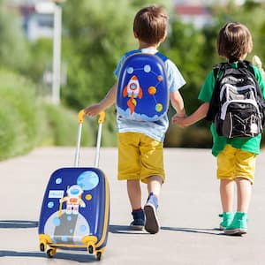 2PC 12 in. Backpack Kids Carry On Luggage Set 16'' Rolling Suitcase for Travel