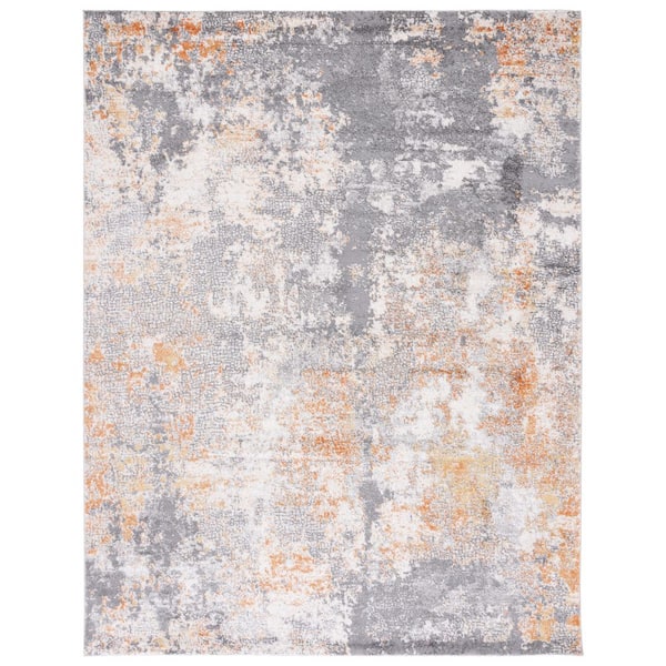 Aston 10 ft. x 14 ft. Gray/Gold Distressed Geometric Area Rug