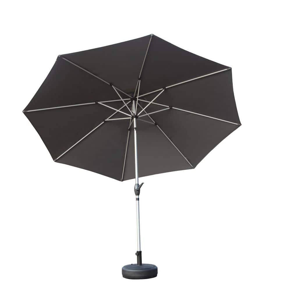 9 ft. Patio Umbrella, Outdoor Market Umbrellas with Push Button Tilt and Crank and 8 Sturdy Ribs in Gray price history on PriceWatchPro