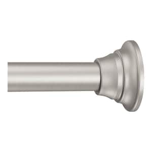 72 in. Adjustable Straight Decorative Tension Shower Rod in Brushed Nickel