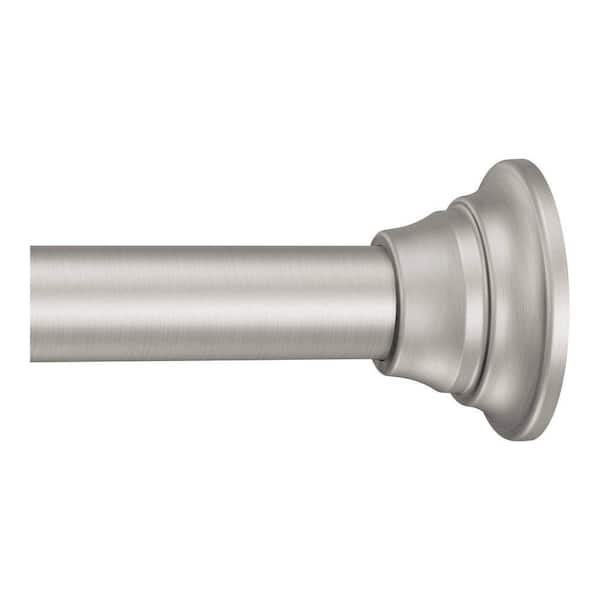 MOEN 72 in. Adjustable Straight Decorative Tension Shower Rod in Brushed Nickel