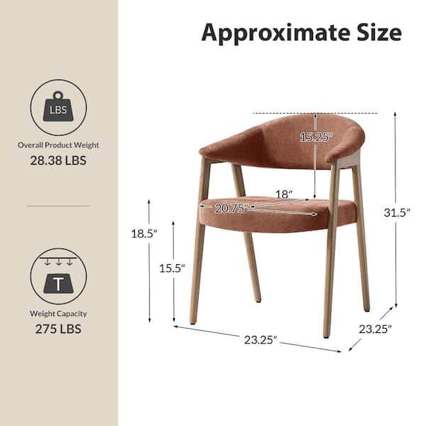 JAYDEN CREATION Elisa Coral Polyester Mid-Century Modern Dinning