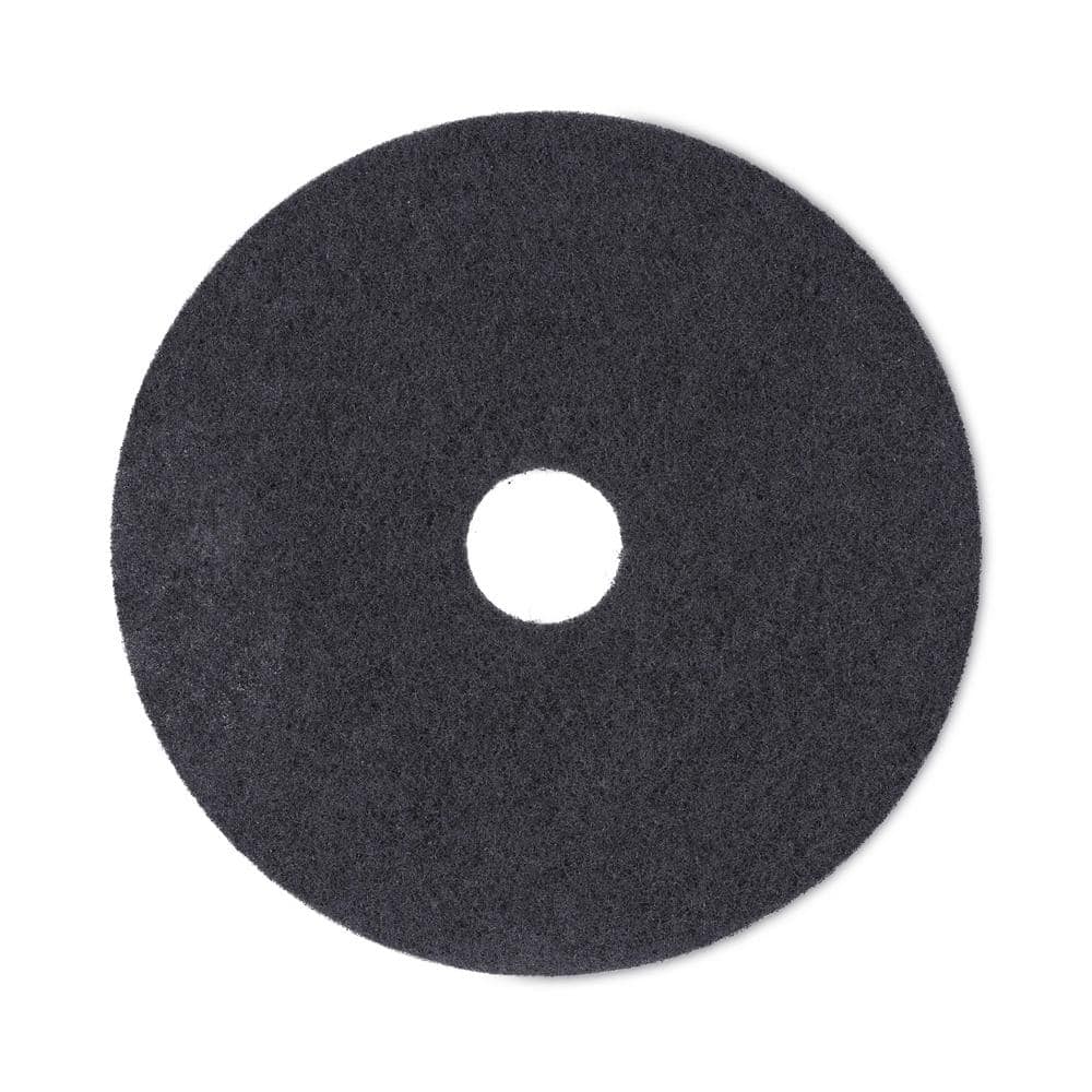 Boardwalk® Stripping Floor Pads, 12" Diameter, Black, 5/Carton