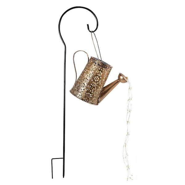 Unbranded Bronze Iron Solar Lights Outdoor Garden Decor Hanging Waterproof Watering Can Landscape Lights