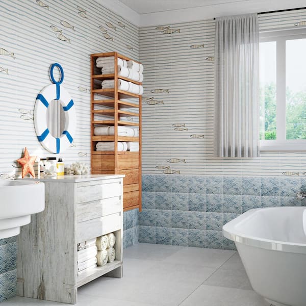 Berta Onda Decor 7-7/8 in. x 7-7/8 in. Ceramic Wall Tile (1.76 sq. ft./Case)