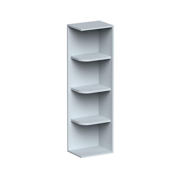 12 in. W x 9 in. D x 42 in. H Plywood Ready to Assemble Corner Wall Shelves in Dove Gray Full Overlay Design