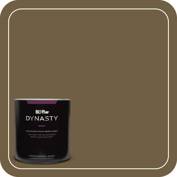 BEHR DYNASTY 1 qt. #360F-7 Olive Shadow Eggshell Enamel Interior Stain-Blocking Paint & Primer