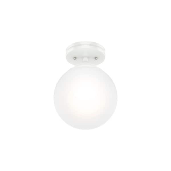 Hepburn 8 in. 1 Light Matte White Flush Mount Craft / Hobby Room Light