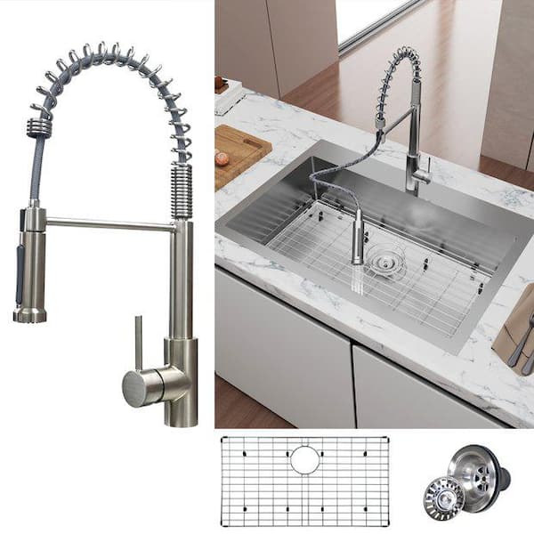 33 in. Undermount or Drop-in Single Bowl Silver Stainless