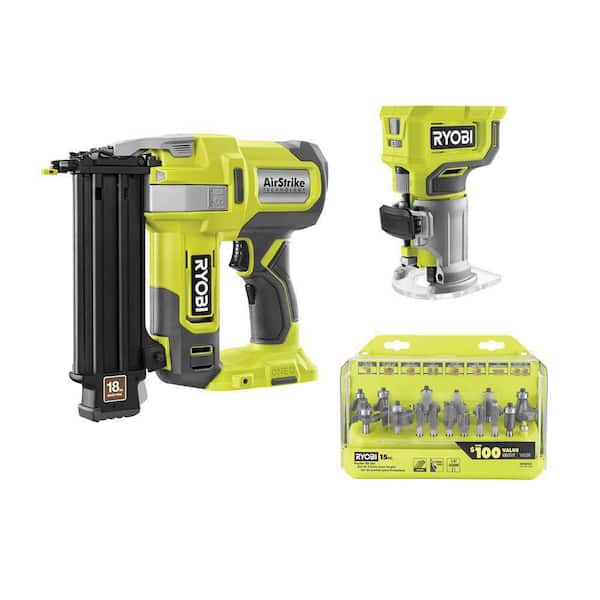 RYOBI ONE+ 18V 18-Gauge Cordless AirStrike Brad Nailer w/ Compact