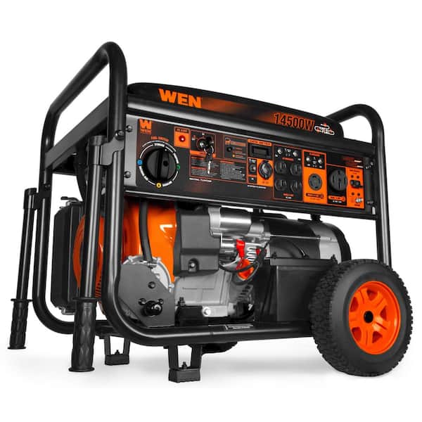 14500-Watt Electric Switch Gasoline Propane and Natural Gas Tri-Fuel Portable Generator, Wheel Kit and CO Watchdog