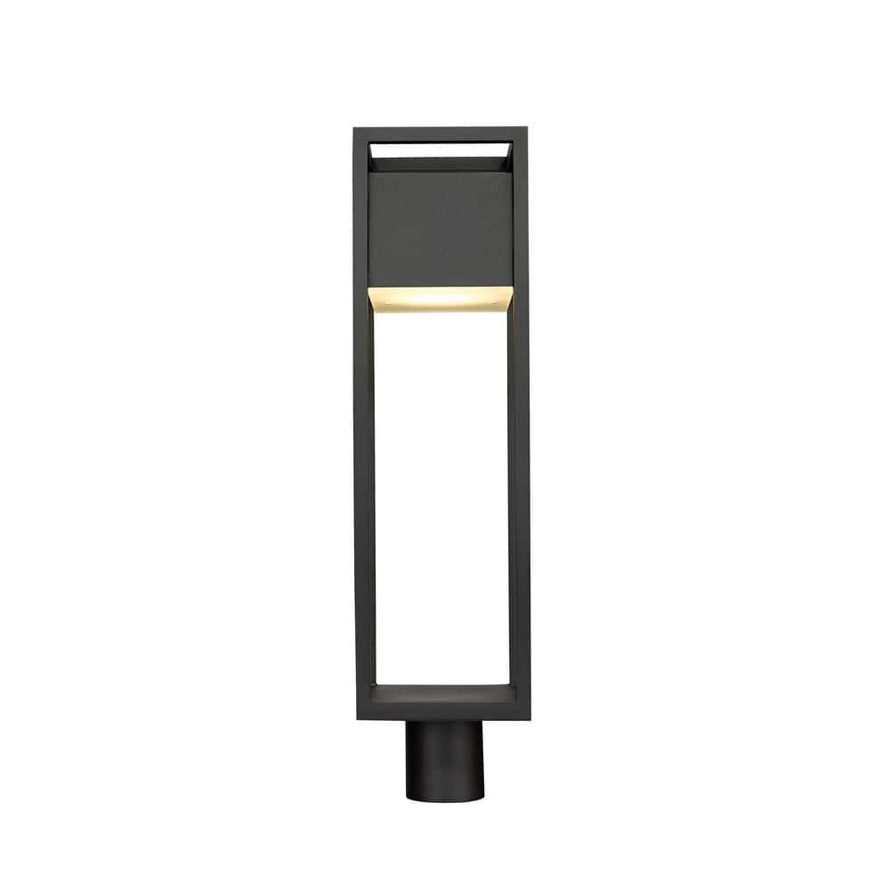 Filament Design  Barwick 1-Light 27 inch Black Aluminum Hardwired Outdoor Post Light with Round Standard Fitter with Integrated LED - 2