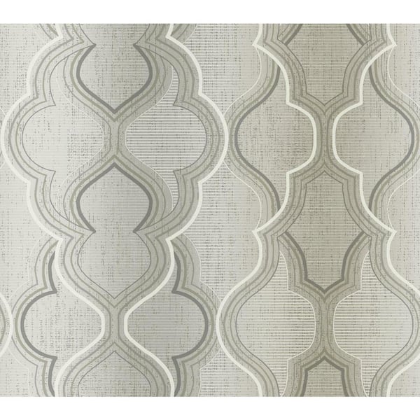 York Wallcoverings 60.75 sq ft Neutral Modern Ombre Damask Pre-Pasted ...