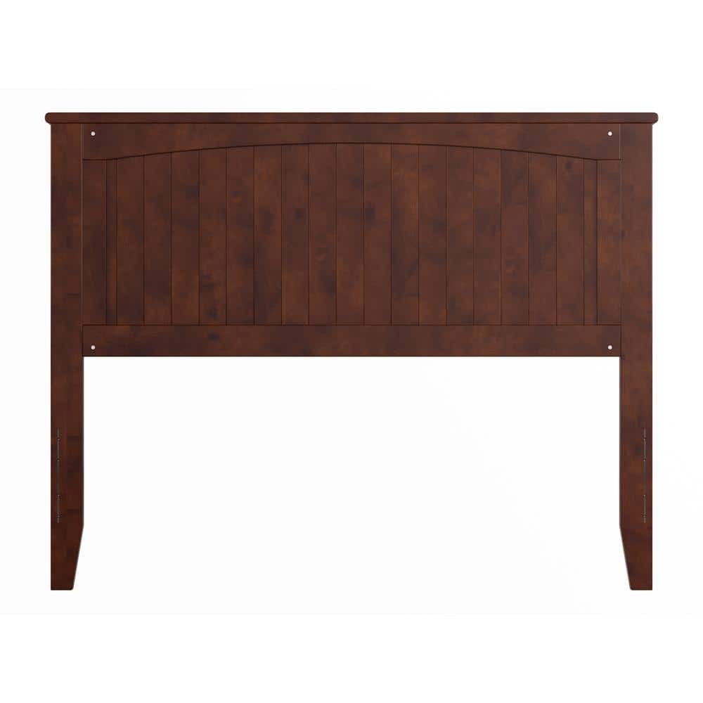 AFI Nantucket Full Solid Wood Panel Headboard with Attachable Charger, Walnut