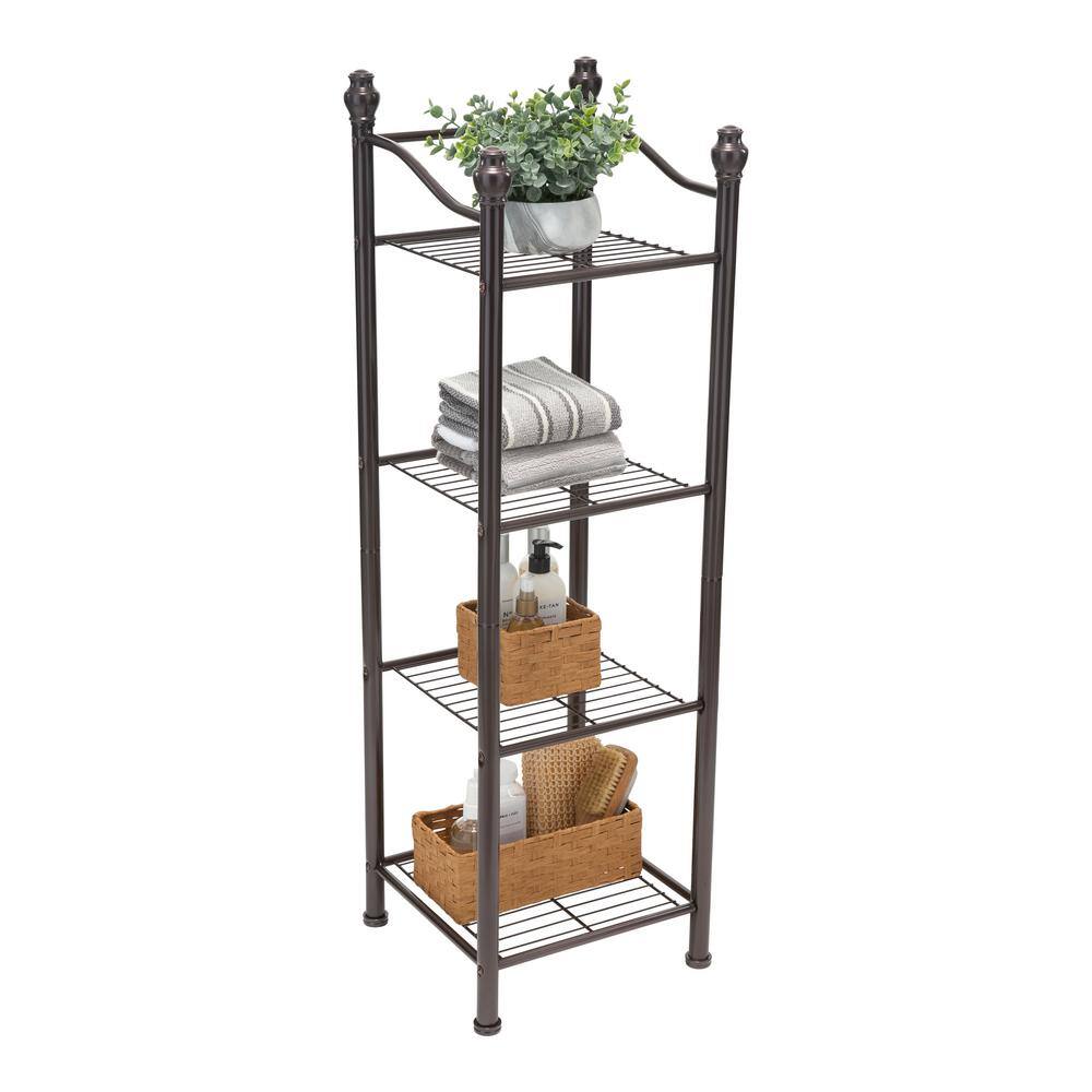 Bronze 4-Tier Metal Shower Organizer for Powder Room
