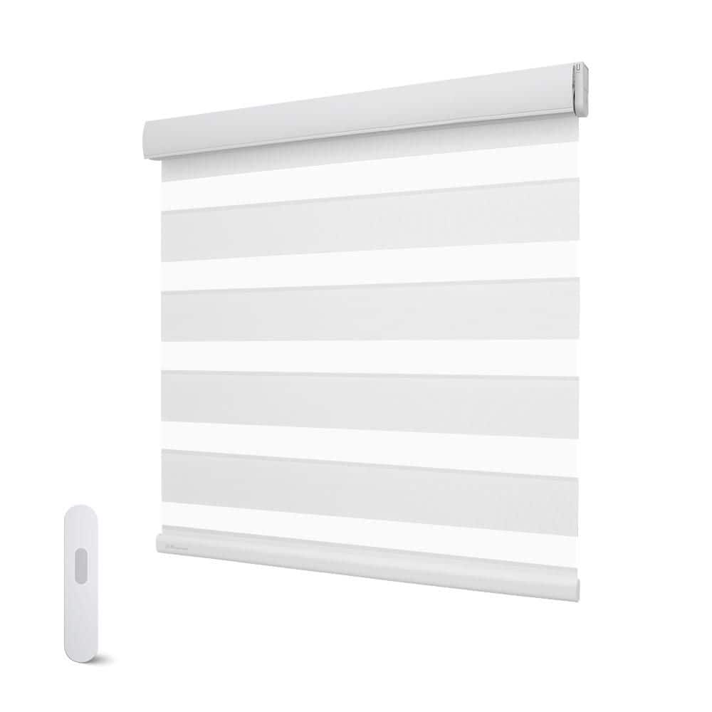 Motorized Zebra Blinds 70% Light Filtering Polyester Fabric Smart Roller Shades For Windows White 34 in. x 72 in. L price history on PriceWatchPro