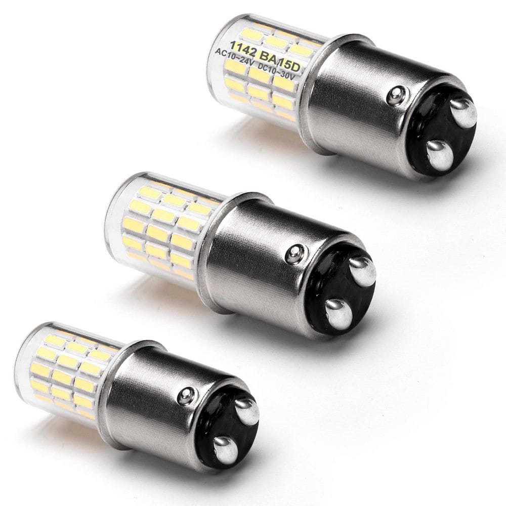 BA15D 12V 1076 1142 1176 S8 1004 90 LED 6000K Bright White 3W Double Contact Bulb for RV Camper Marine 3 Pack price history on PriceWatchPro