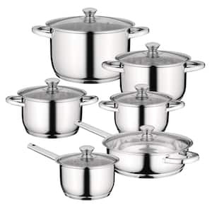 Gibson Home Cuisine Select Abruzzo 12-Piece Stainless Steel Nonstick Cookware  Set 98586655M - The Home Depot