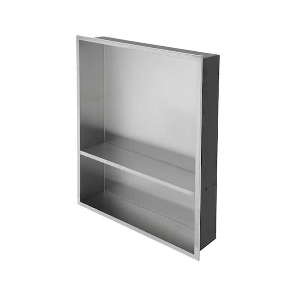 17 in. W x 21 in. H x 3.94 in. D Stainless Steel Shower Niche (Set of 2) Pieces in Brushed Nickel