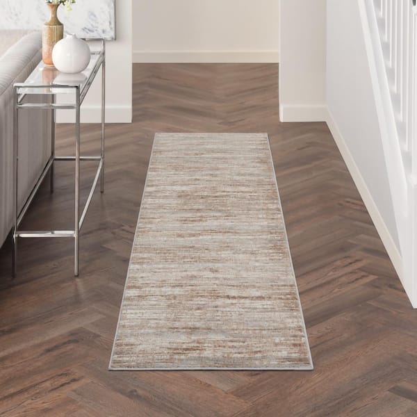 Elation Ivory Grey 2 ft. x 6 ft. All-over design Contemporary Runner Area Rug