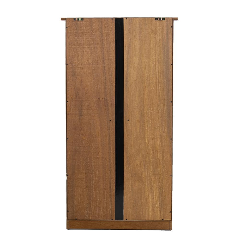 Traditional Oak Media Cabinet with Tempered Glass Doors