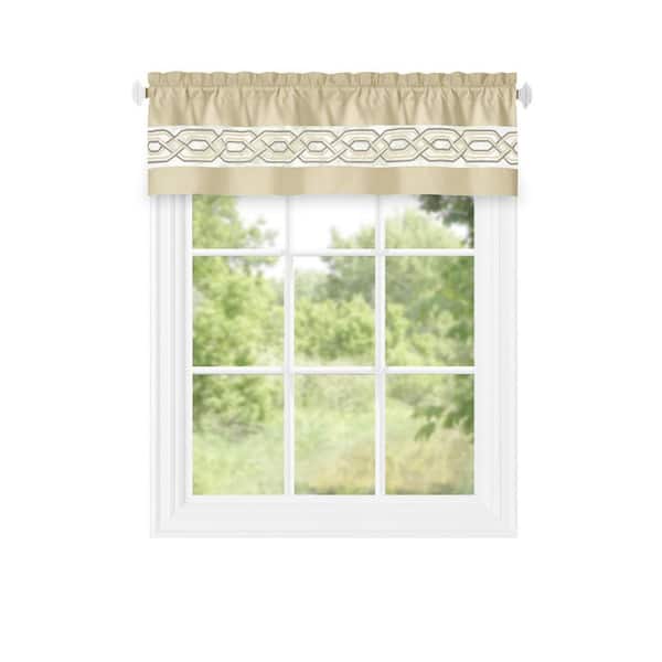 ACHIM Paige Light Filtering Window Curtain Valance - 55x13 - Tan