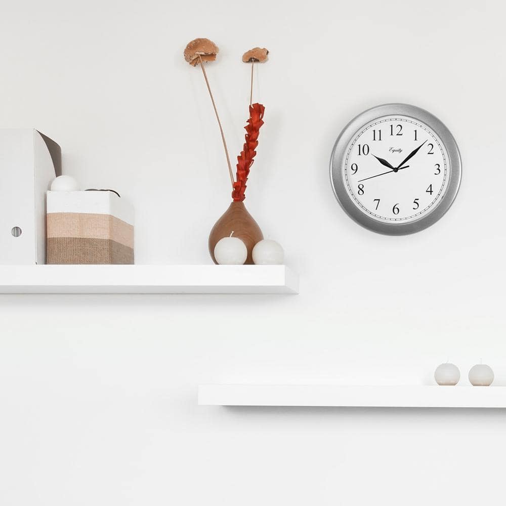 10 in. Silver Quartz Analog Wall Clock