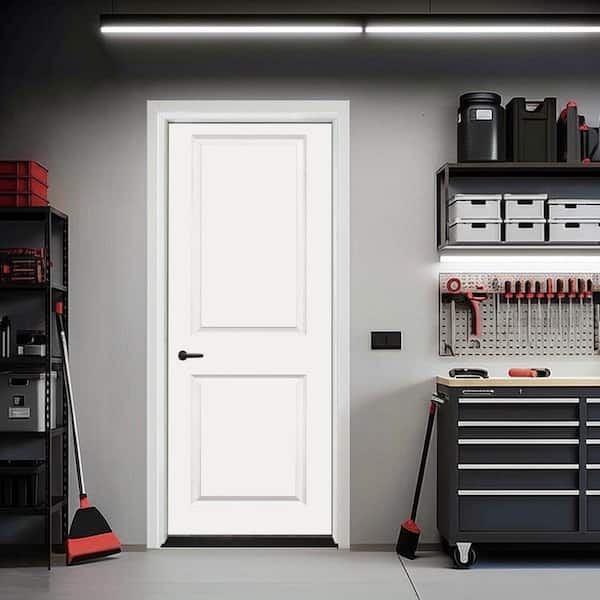 32 in. x 80 in. 2P Sqtp RHIS Primed Composite 20 Min Fire-Rated House-to-Garage Single Prehung Interior Door w/Blk Hinge