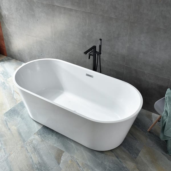 Japanese Style 59 X 31 Acrylic Flatbottom Deep Soaking Freestanding Air Bath  Bathtub With 48 Air Jets - Tub Filler - Bed Bath & Beyond - 33306517