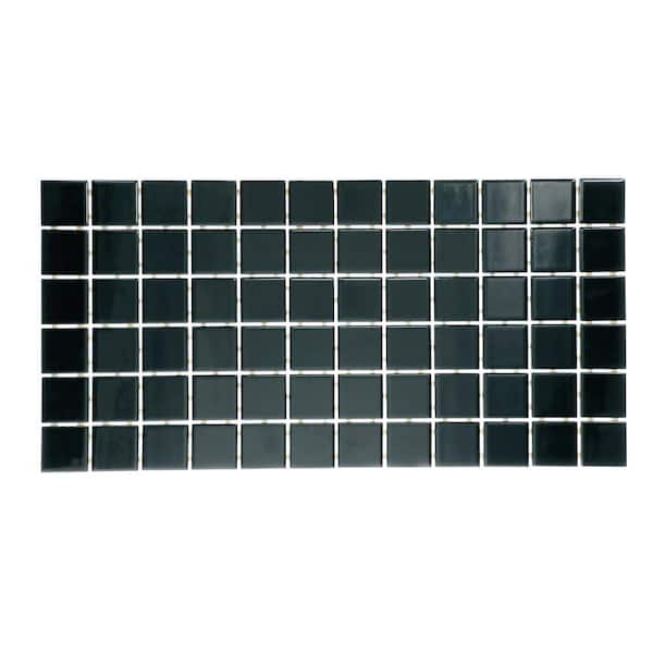 Daltile Restore Black 4 in. x 4 in. Glazed Ceramic Mosaic Sample Tile