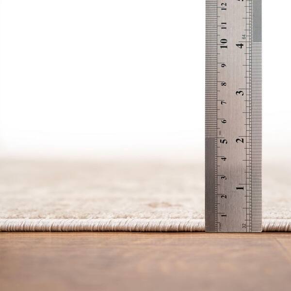 2 ft. x 8 ft. Beige Solara Medalion Runner Rug