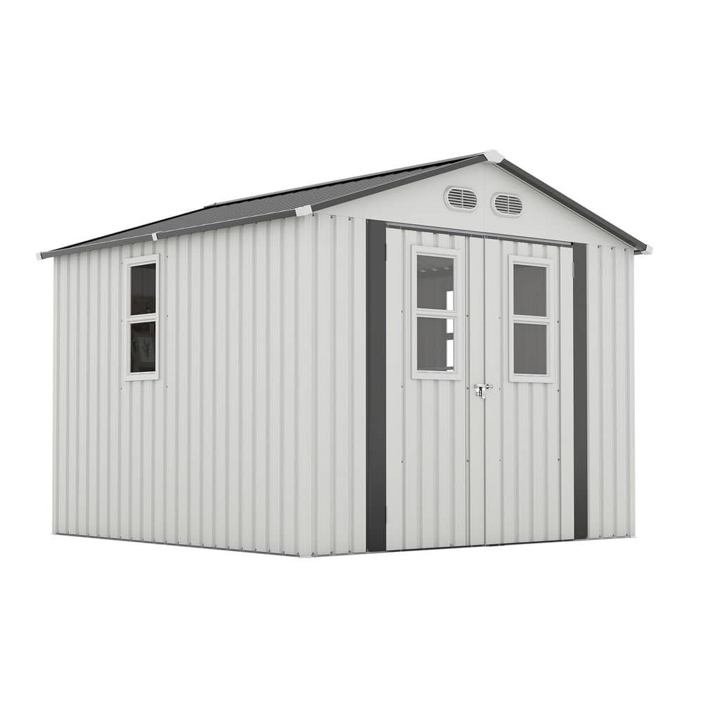 Noble House Eric 8 ft. W x 8 ft. D White Metal Patio Outdoor