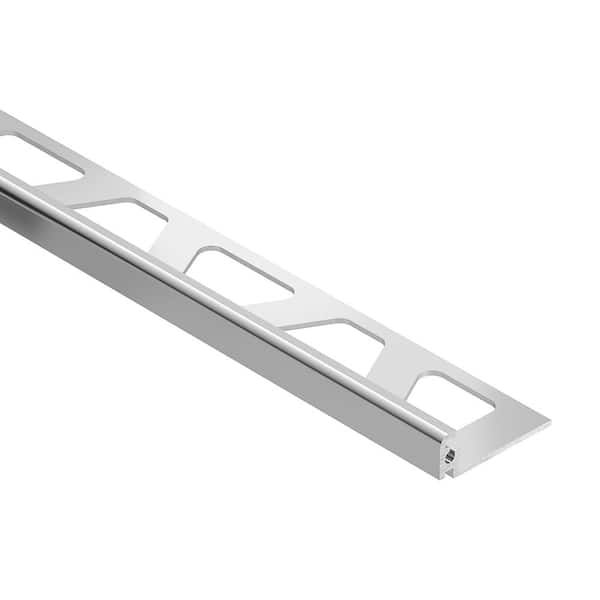 Schluter Jolly Polished Chrome Anodized Aluminum 0.438 in. x 98.5 in. Metal L-Angle Tile Edge Trim