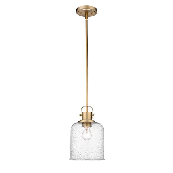 Unbranded Kinsley 8 in. 1-Light Globe Pendant Heirloom Gold with Clear Seeded Glass Shade