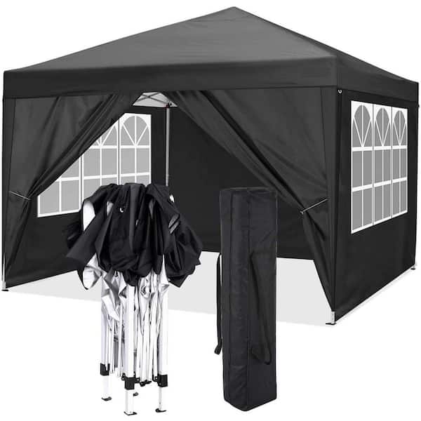 Tatayosi 10 ft. x 10 ft. Black Pop Up Canopy Outdoor Portable Party Folding Tent