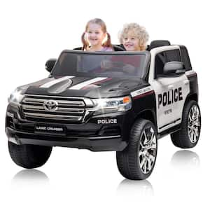 Asypets Electric Kids Ride-On Car SUV - 2-Seater Licensed Land Cruiser, 12V with Remote Control, Black and White