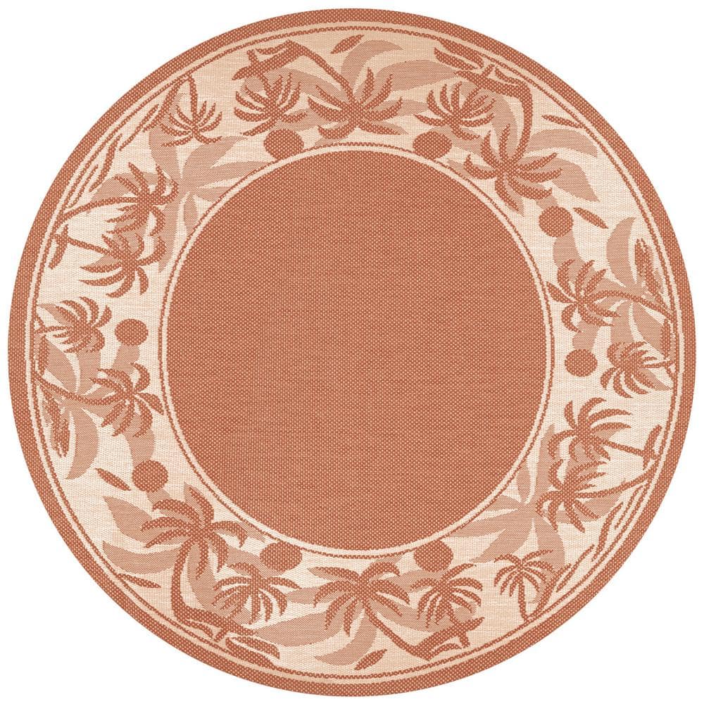 Recife Island Retreat Terracotta Natural 8 ft. x 8 ft. Round Area Rug