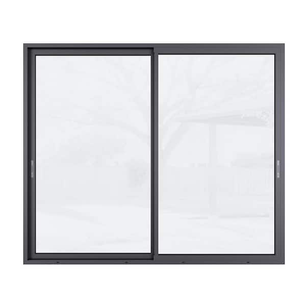 Teza 155 Series 72 in. x 80 in. Matte Black Universal Hand Aluminum Multi-Sliding Patio Door