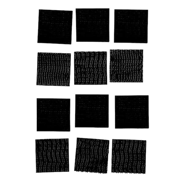 1 in. x 1 in. Black Extreme Fasteners, 12 Squares, 6 Sets