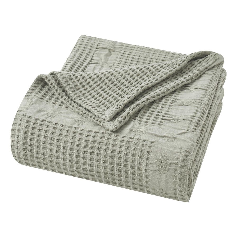 Mai Sage Geometric Waffle Medium Weight King Cotton Blanket price history on PriceWatchPro