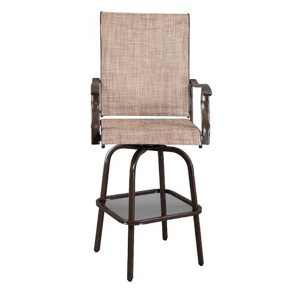 Karl home Swivel Metal Outdoor Bar Stool (Set of 2)