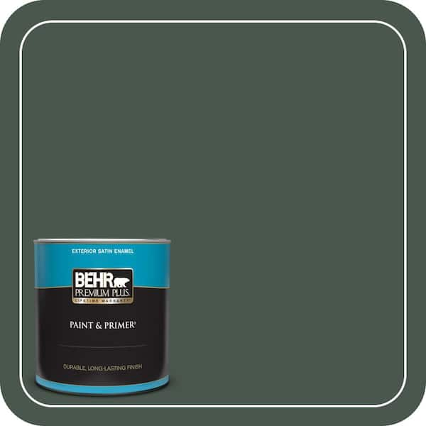 BEHR PREMIUM PLUS 1 qt. #ECC-45-3 Conifer Satin Enamel Exterior Paint & Primer