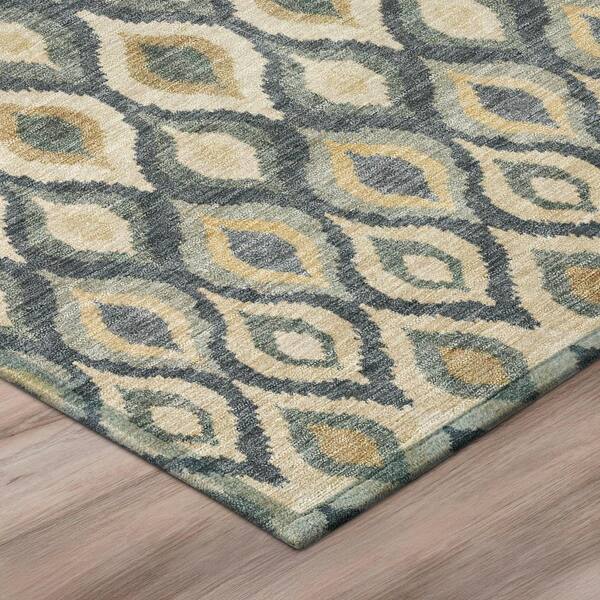 Chantille Machine Washable Indoor/Outdoor Abstract ACN3122 Graphite 9 ft. x 12 ft. Area Rug